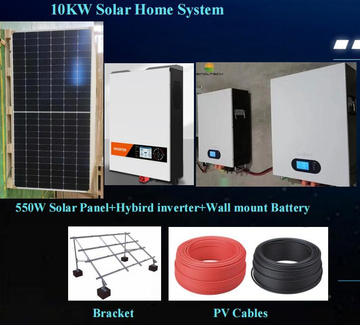 10kw Solar Home Energy Storage System Including 20kwh Integrated Lithium Battery and Hybrid Inverter (SNSOL-10KWA)