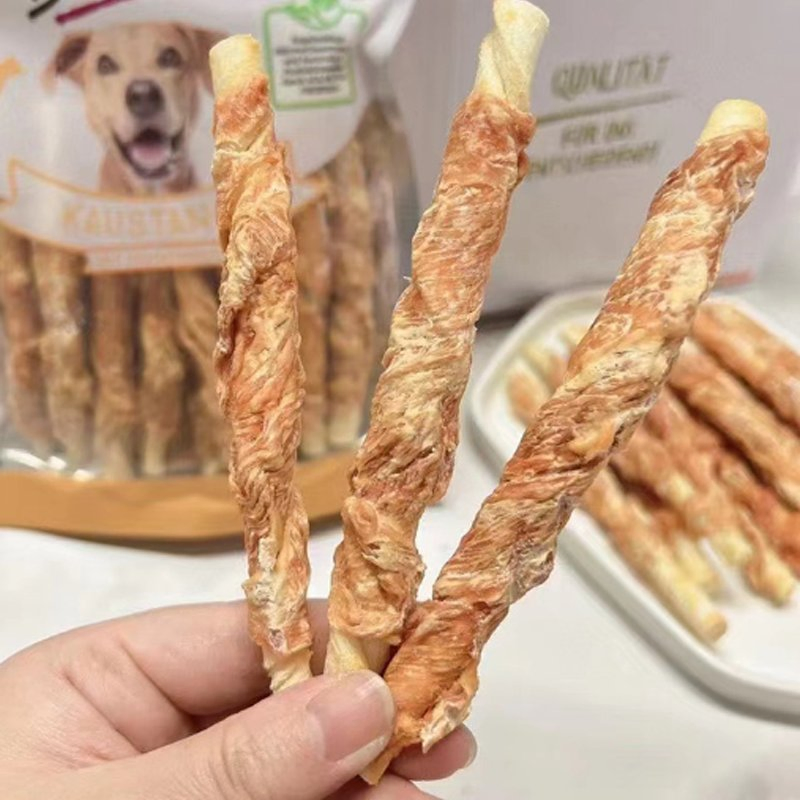 شرائح دجاج رخيصة لحم بط لذيذة لعلاج الكلاب مع 250g