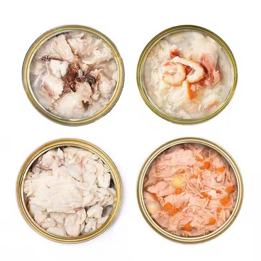 85g طعام قطط معلب رطب عضوي لحم بقري وجبة خفيفة للحيوانات الأليفة وكيل مصنع OEM لتجنيد علاج غني بالبروتين للكلاب