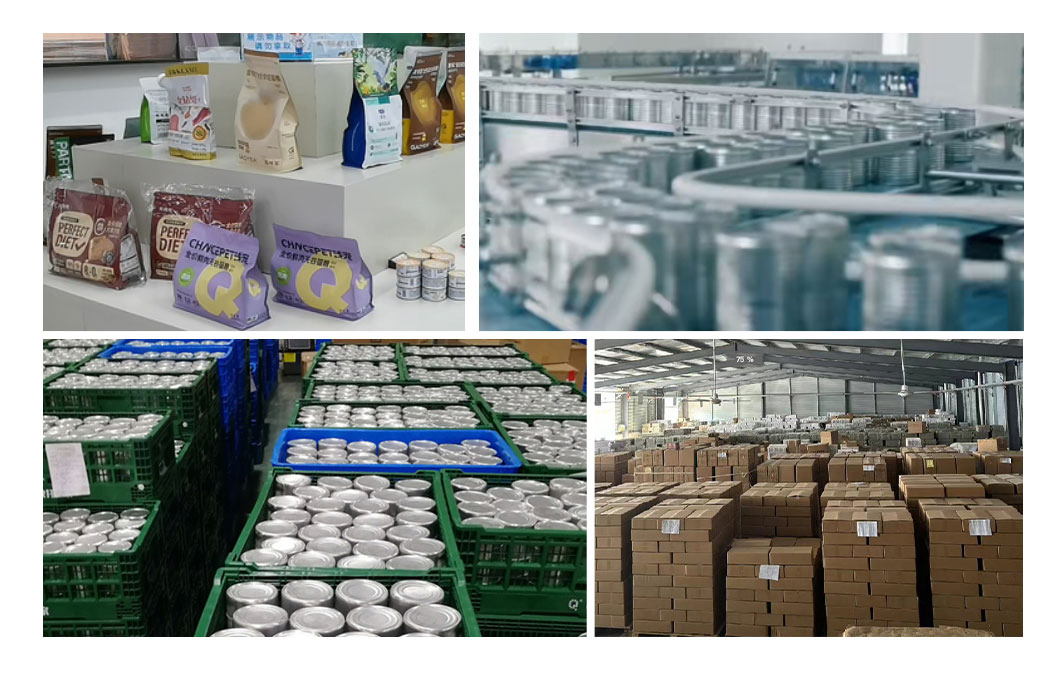 طعام رطب للحيوانات الأليفة لحم دجاج مقطع 70% طعام للقطط 400g معلب للقطط