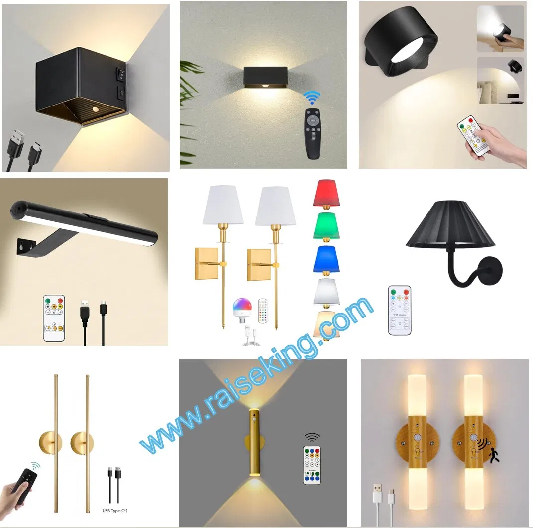 Controle Remoto de Toque Luminárias de Parede LED Modernas com Bateria Recarregável
