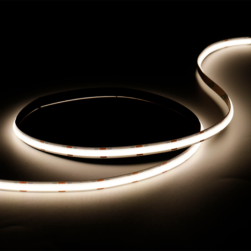 12V 24V 2700K-6500K 8mm Barra de Iluminação LED Flexível com Luz de Fundo COB Sem Ponto para Decoração de Ambiente Escritório Inteligente