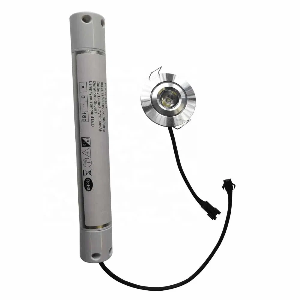 Iluminação de Emergência Recarregável LED Recessada no Teto de Alto Fluxo Luminoso 3W