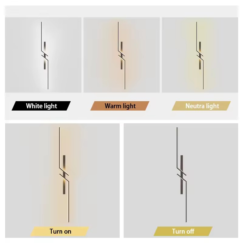 Luminária de parede LED moderna para interiores, luzes de parede para hotel, suporte de parede em alumínio preto e dourado