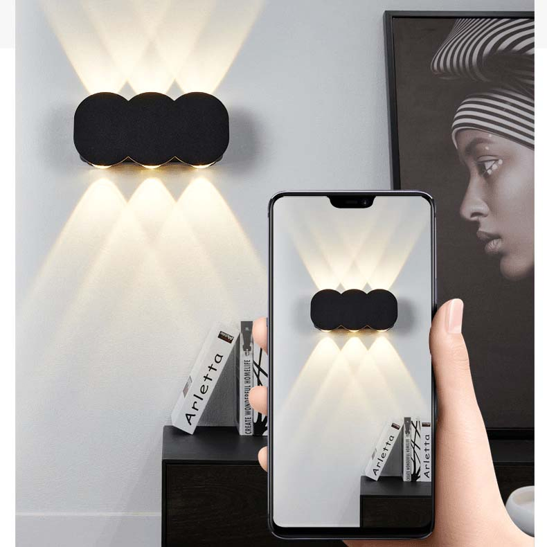 Luz de parede LED de design moderno para sala de estar interna, luz de suporte de parede externa