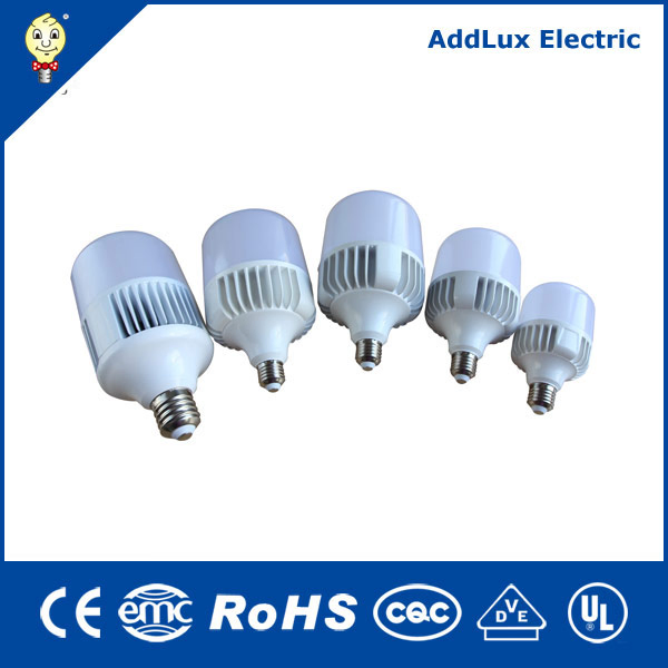 Saso CE UL E27 E40 15W 20W 30W 40W 100W Lâmpadas LED Industriais Poderosas em Forma de T Fabricadas na China para Iluminação Interna de Casa e Negócios
