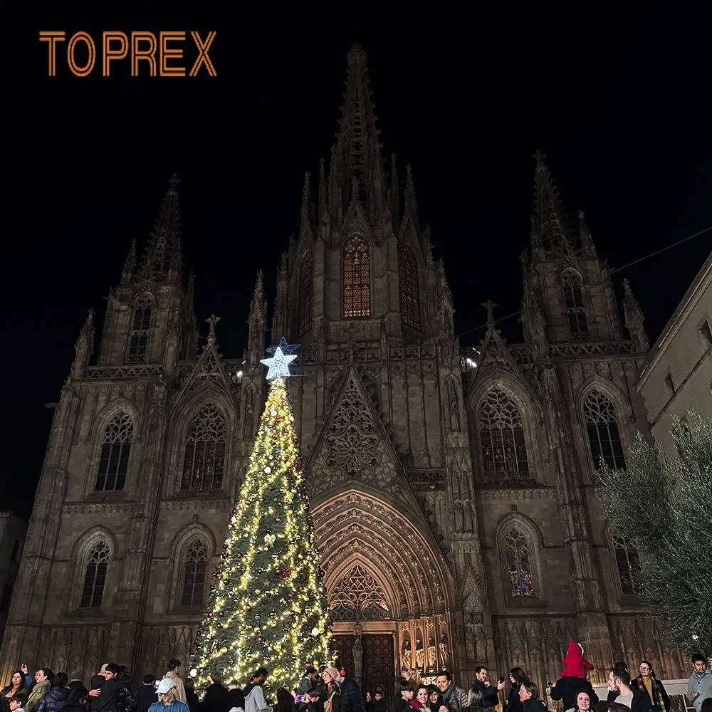 Decoração de Luzes da Árvore de Natal Toprex Plaza Central da Espanha Personalizável CE e RoHS