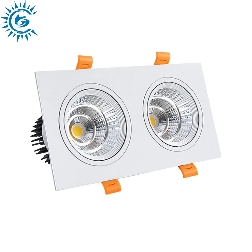 3W 5W 7W 10W 12W 15W 18W 25W 30W IP65 Holofotes LED COB de Cabeça Dupla em Forma de Quadrado para Teto Recessado