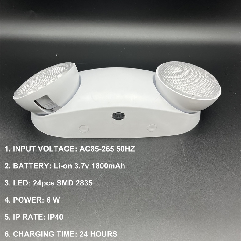 6W LED 3.7V 1800mAh Sinal de Saída Recarregável de Bateria Iluminação de Emergência