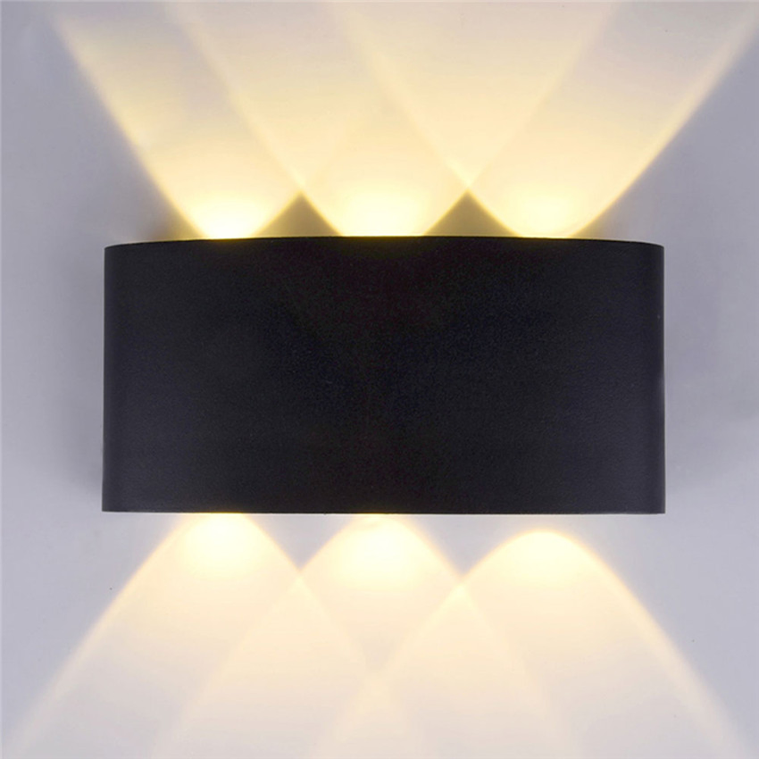 Luz de Parede LED Exterior de Concreto para Varanda Preto Branco 8W Branco Quente 3000K AC85-265V IP54