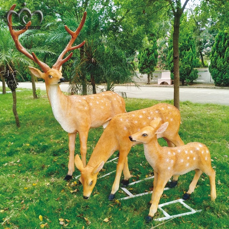 Estátua de Veado Brilhante em Resina LED Toprex para Decoração de Jardim de Vida Selvagem em Parque Temático de Zoológico