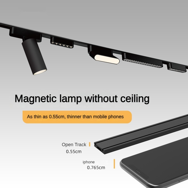 Iluminação de Trilho Magnético Recessado, Luz Linear LED, Holofotes de Teto LED, Iluminação de Trilho Interna LED