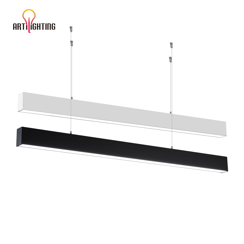 Luminárias de Teto Montadas em Pendentes de Alumínio com Anti-reflexo para Escritório, Lâmpada Linear LED para Motivo de Hotel e Escola, Garantia 5 Anos