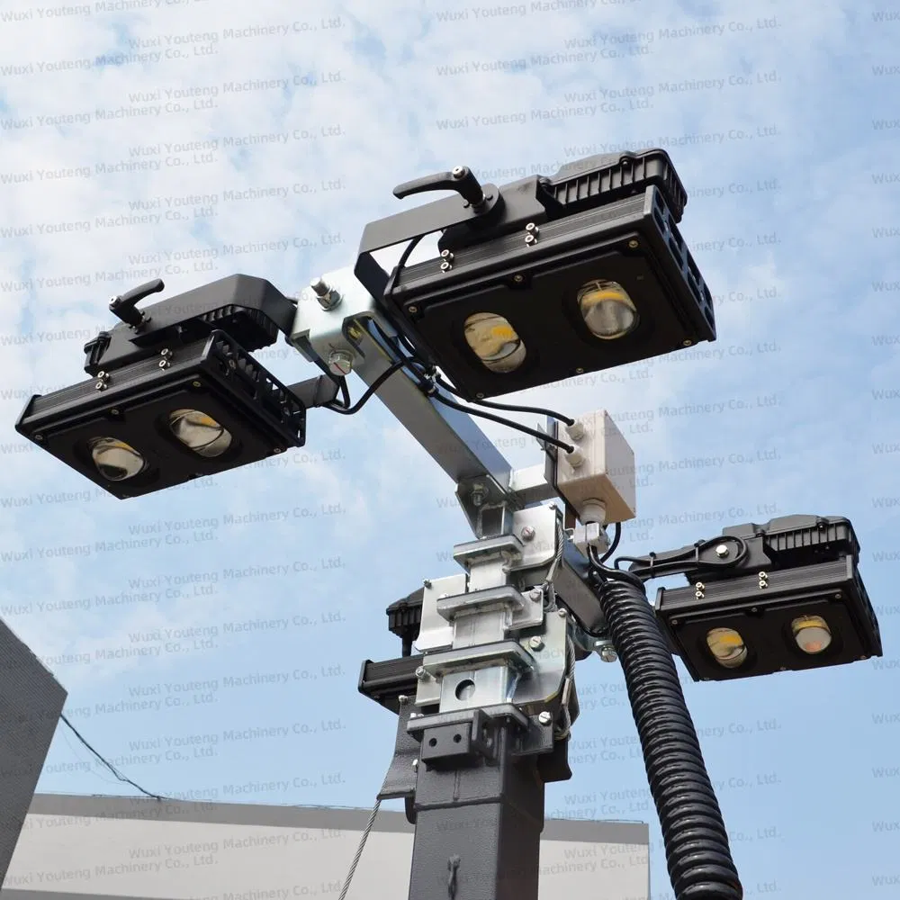 Torres de Luz de Mastros Portáteis a Diesel LED para Exterior Atlas Copco Hilight V4+