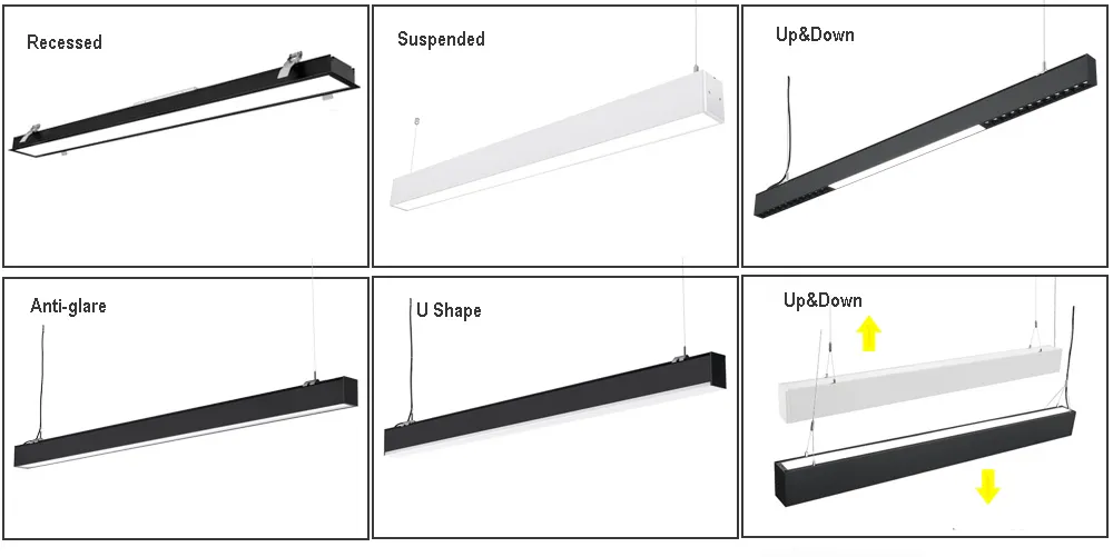 Luminária de Pendente Linear LED para Iluminação Interna