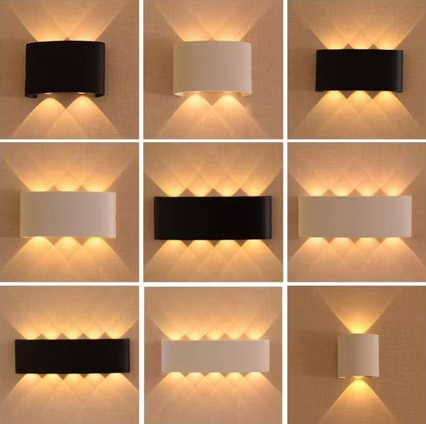 Luz de Parede LED Exterior de Concreto para Varanda Preto Branco 8W Branco Quente 3000K AC85-265V IP54