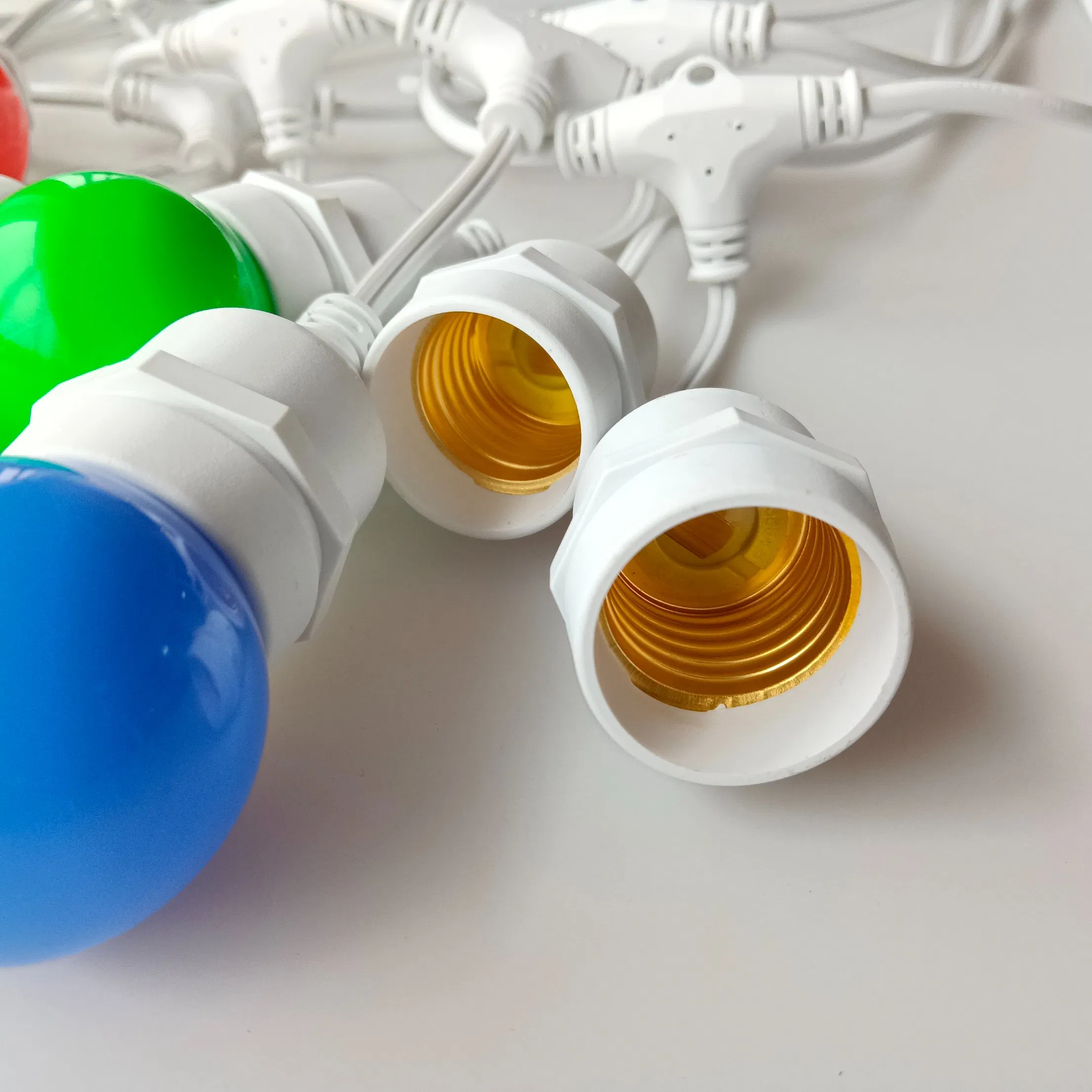Luz de Cordão LED Multicolorida Solar para Jardim Casamento de Natal ao Ar Livre G45 16FT IP65