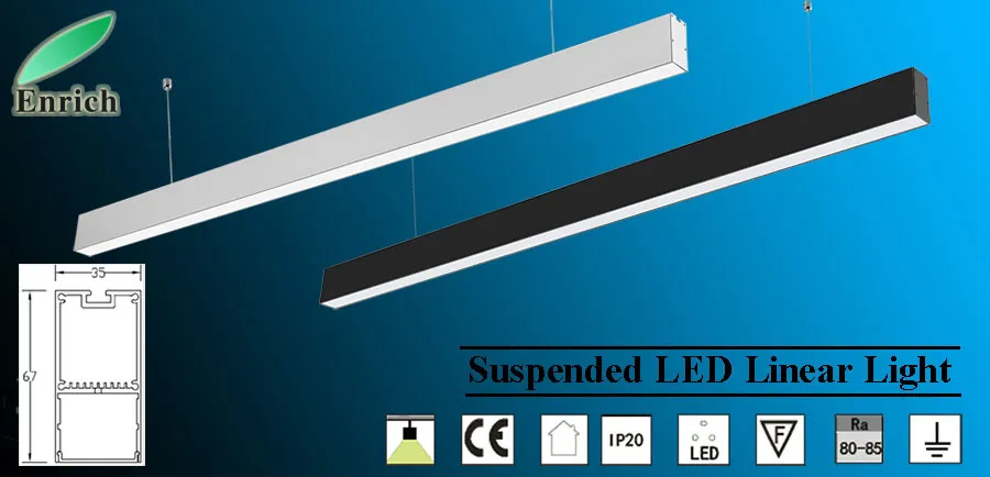 Luminária de Pendente Linear LED para Iluminação Interna