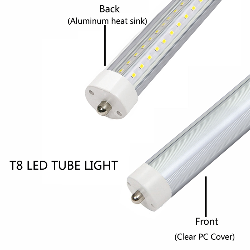 8FT T8 Luzes de Tubo LED 36W Substituição para Lâmpadas Fluorescentes de Pino Único para Supermercado