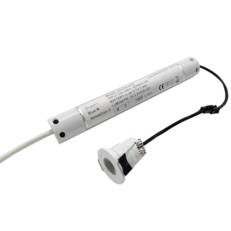 Iluminação de Emergência Recarregável LED Recessada no Teto de Alto Fluxo Luminoso 3W