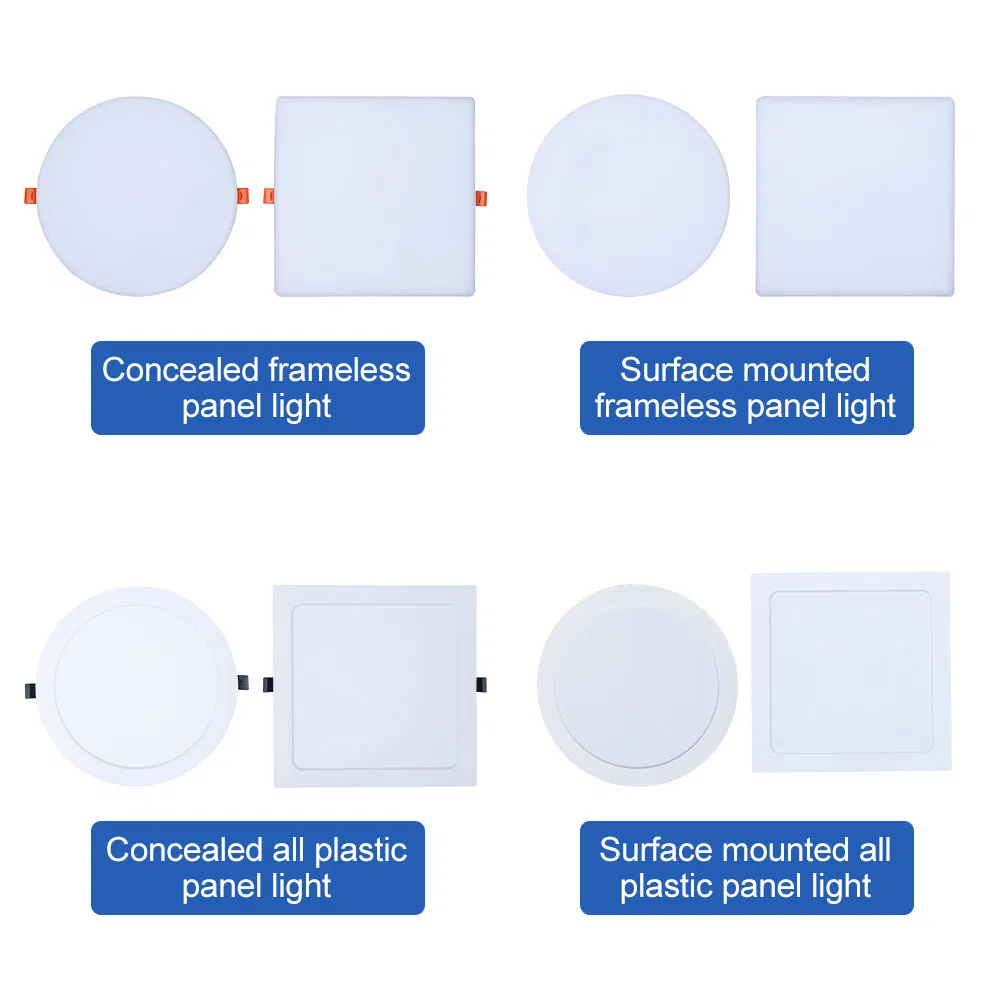 Lâmpada de Painel LED Redonda Quadrada Sem Moldura de Teto de Alta Qualidade Phulal Sem Flicker 18W 24W 36W 48W Luz De Painel LED