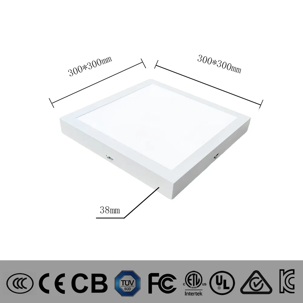 300X300 Lâmpada de Painel LED para Teto Luminária de Teto Iluminação Acessório Ibs CE ETL FCC