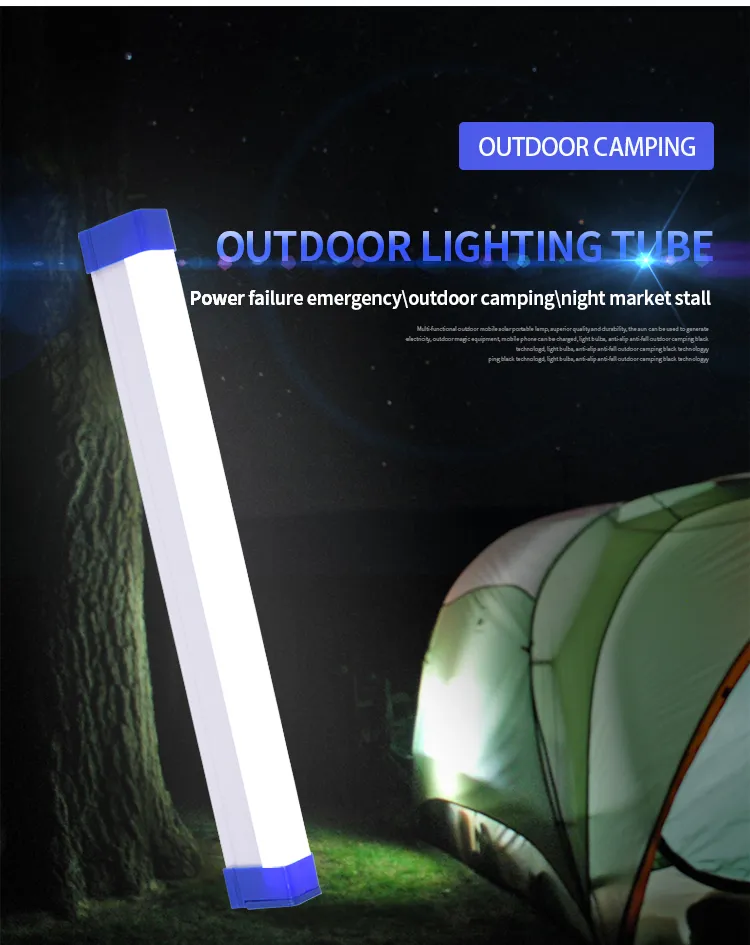 Lanterna Tubular LED Portátil de Emergência com Carga USB T5 T8 60W 40W