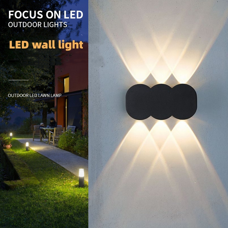 Luz de parede LED de design moderno para sala de estar interna, luz de suporte de parede externa