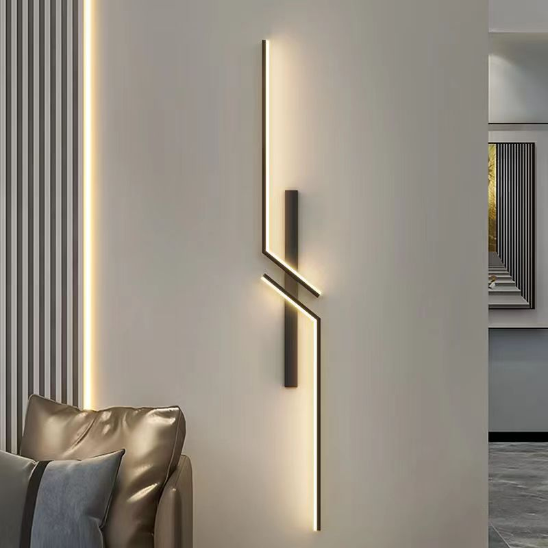 Luminária de parede LED moderna para interiores, luzes de parede para hotel, suporte de parede em alumínio preto e dourado