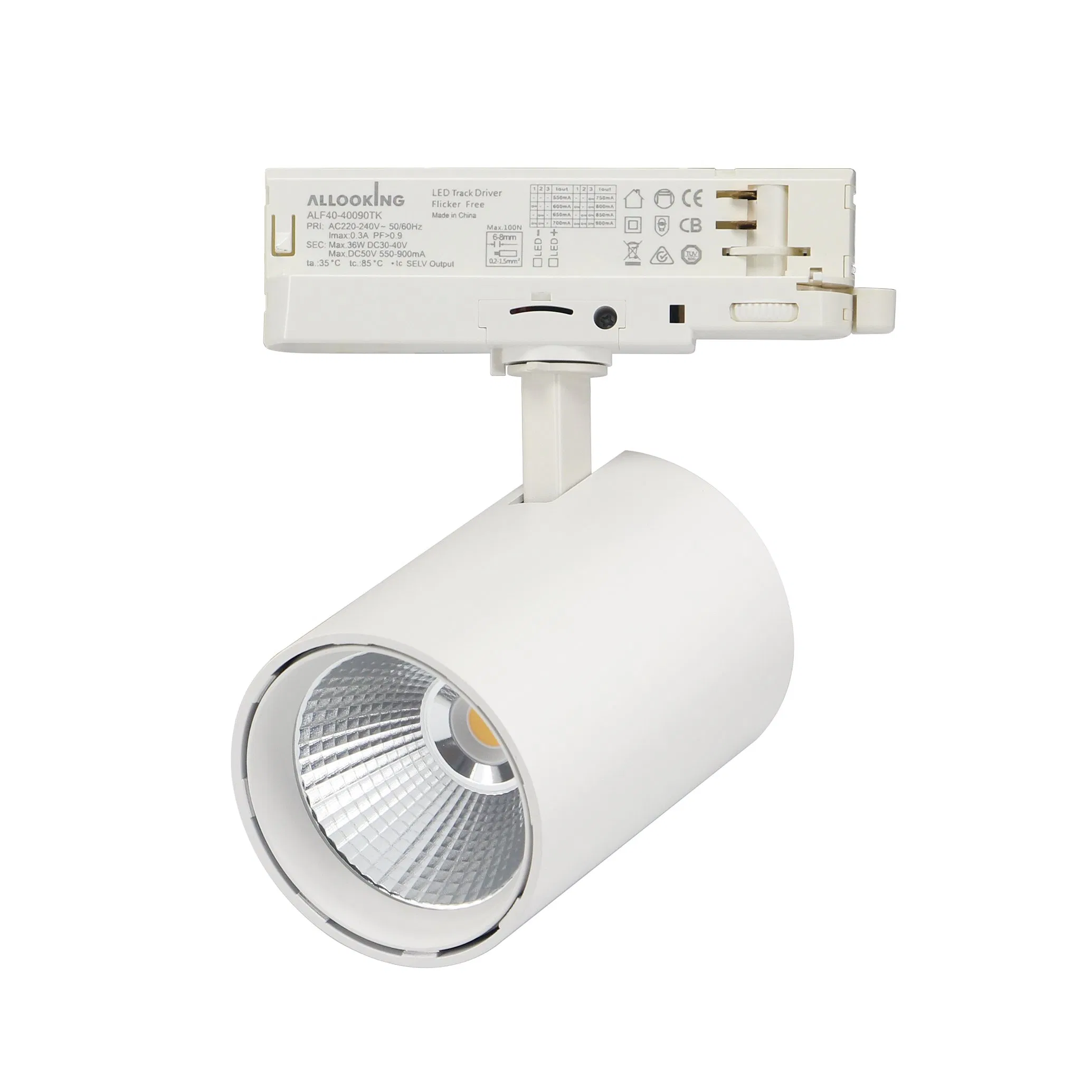 Iluminação de Trilho de Alumínio 10W 20W 30W 35W Luz de Ponto LED COB