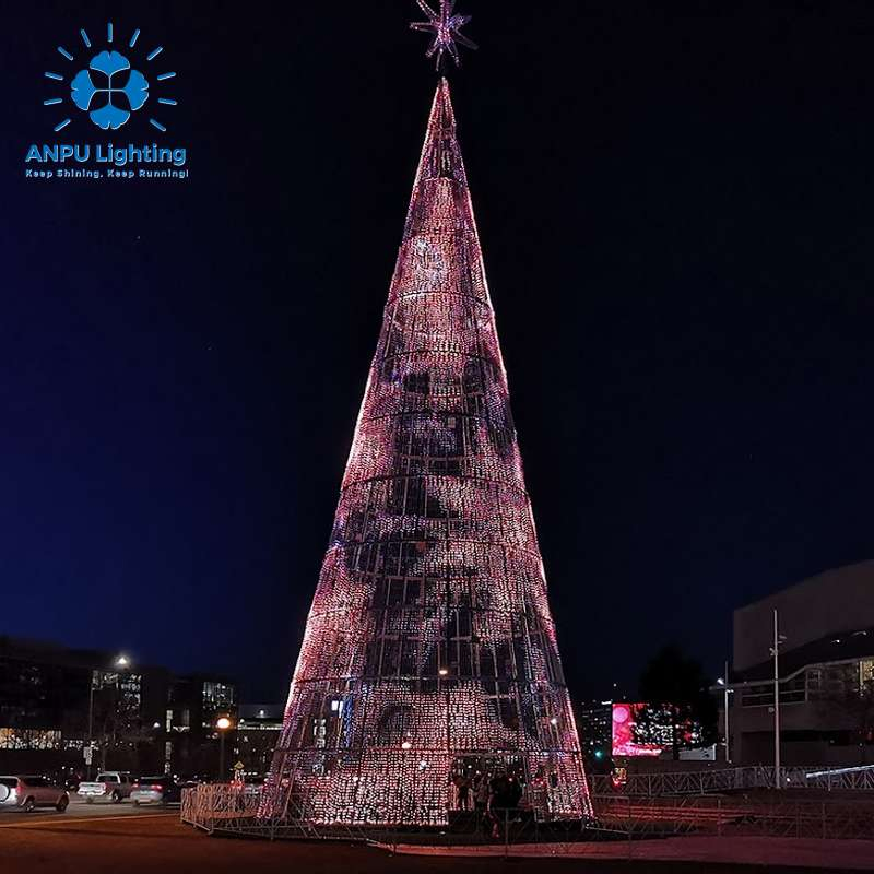 Árvore de Natal Gigante de LED RGB Anpu para Iluminação Comercial ao Ar Livre
