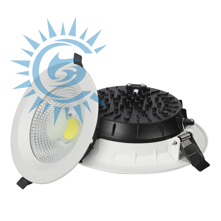 Luz de embutir LED COB de dupla cor em alumínio para engenharia, decoração de interiores, comercial