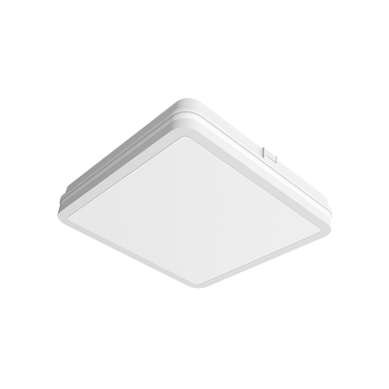Luz de Teto LED Quadrada Branca Preta de Madeira de Noz para Exterior com Sensor de Movimento