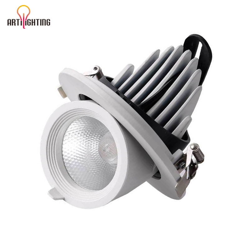 Luz de Spot Dimmable COB Dali Trica Ajustável Rotativa Anti Reflexo Lavador de Parede Luzes de Teto LED 7W 10W 12W 15W