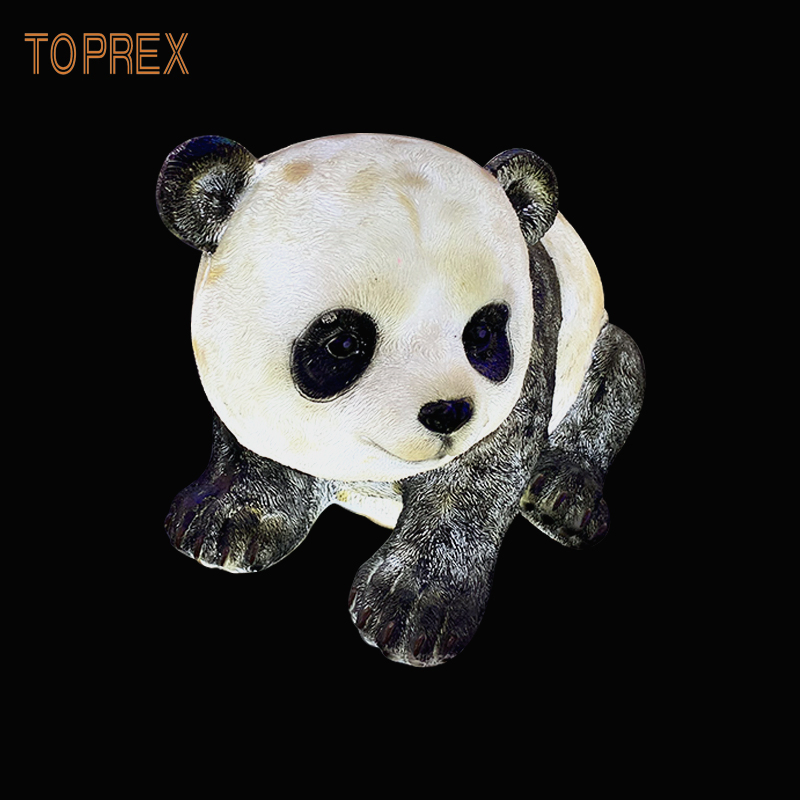 Escultura de Panda em Resina Toprex Luz para Jardim Pátio Luminária Decorativa de Noite