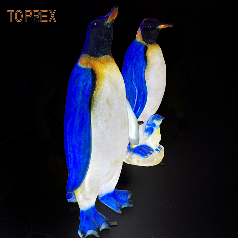Escultura de Pinguim em Resina Elegante Toprex Artesanal para Decoração de Casa Centro de Mesa Presente para Iluminação de Animais