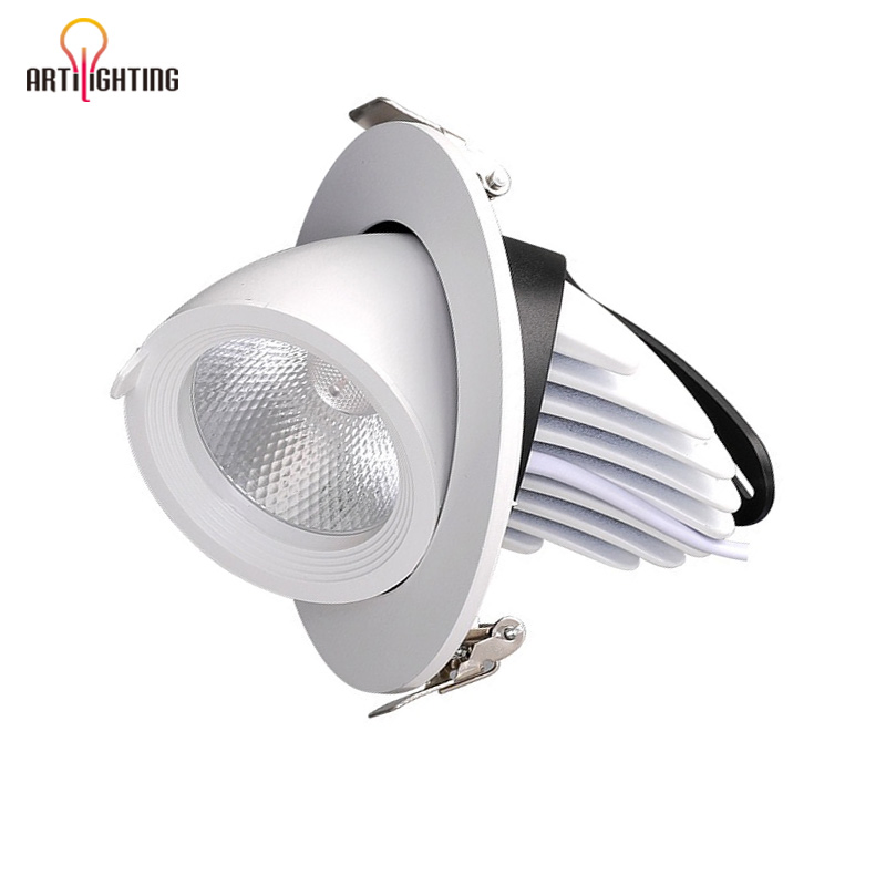 Luz de Spot Dimmable COB Dali Trica Ajustável Rotativa Anti Reflexo Lavador de Parede Luzes de Teto LED 7W 10W 12W 15W