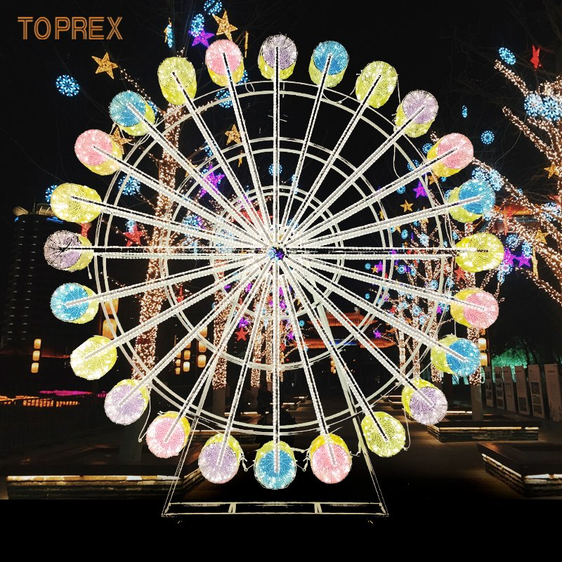 Parque Toprex 3D Iluminação de Roda Gigante Acrílica para Exibições Cativantes em Eventos e Festivais