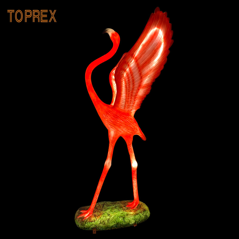 Luz Decorativa Flamingo Brilhante Toprex para Jardim e Decoração ao Ar Livre