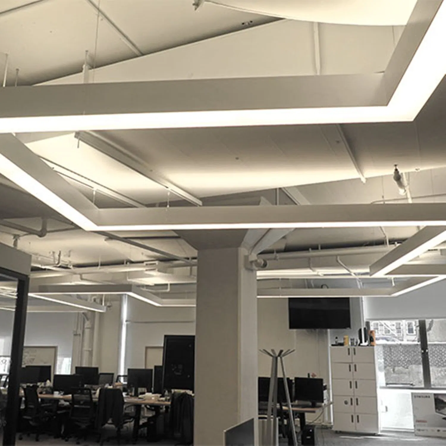 Iluminação de Tubo LED Flexível Pendante Linear Conectável para Escritório