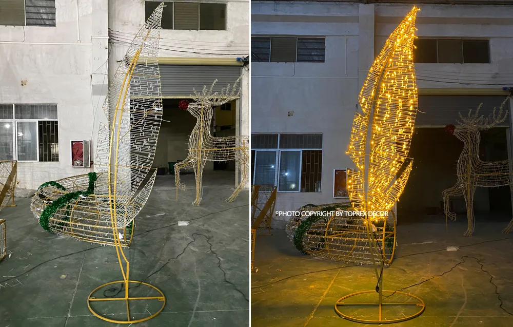 Detalhes da iluminação em folha