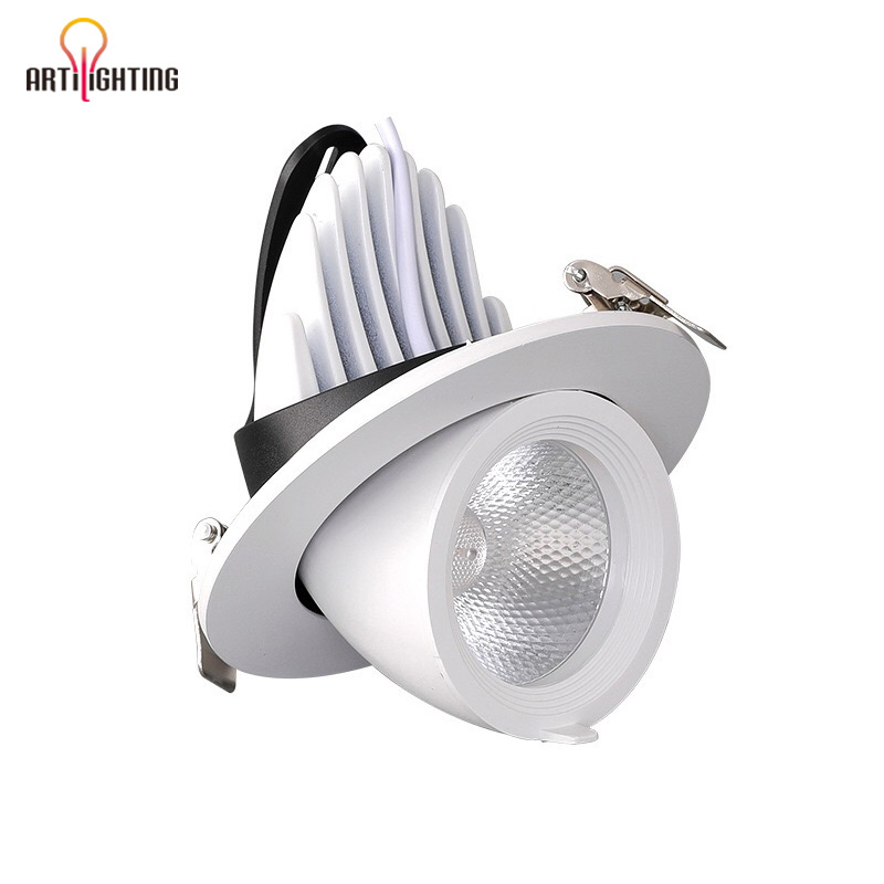 Luz de Spot Dimmable COB Dali Trica Ajustável Rotativa Anti Reflexo Lavador de Parede Luzes de Teto LED 7W 10W 12W 15W