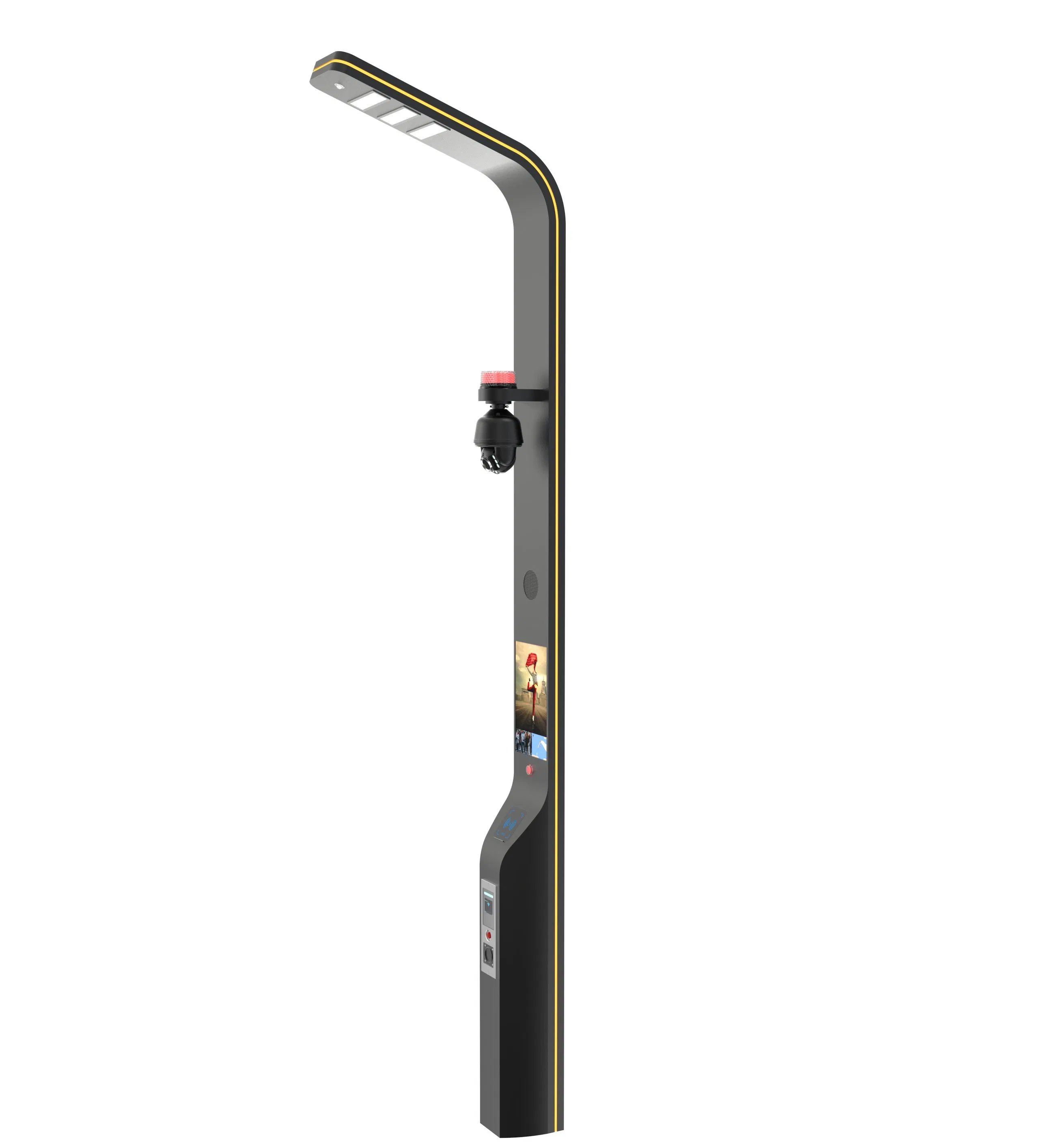 4G Câmera WiFi Tela LED Carregador EV Iluminação Monitoramento Poste Inteligente