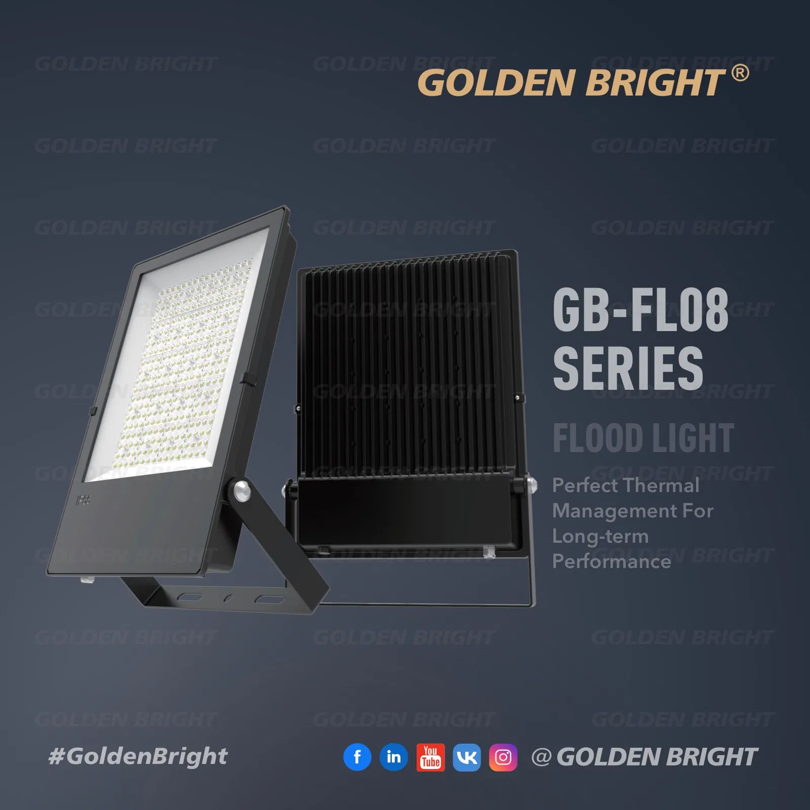 GB-FL08 Luz de Inundação LED com Timer Inteligente para Exterior, Iluminação de Jardim, Villa e Pátio