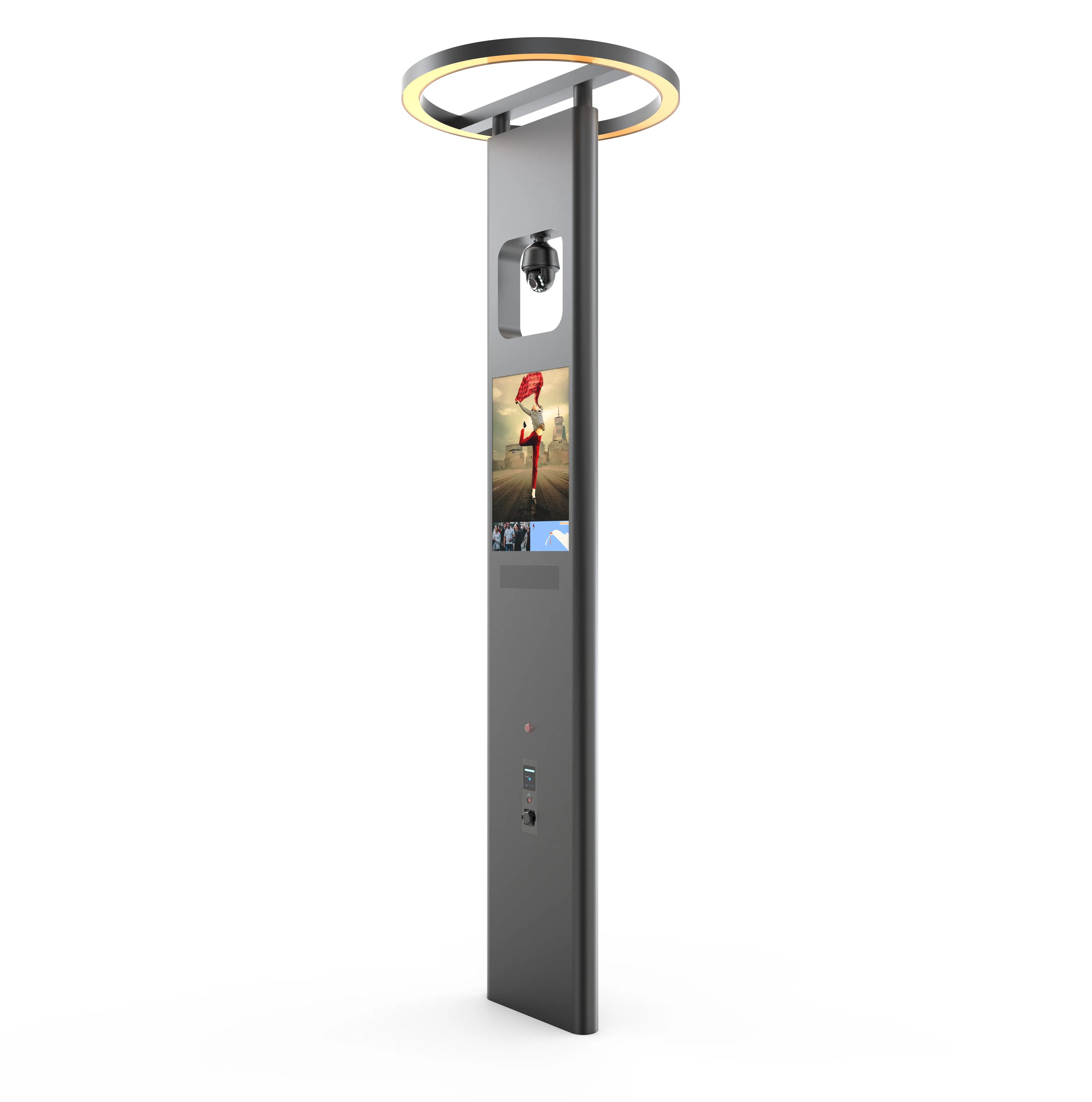 4G Câmera WiFi Tela LED Carregador EV Iluminação Monitoramento Poste Inteligente 3