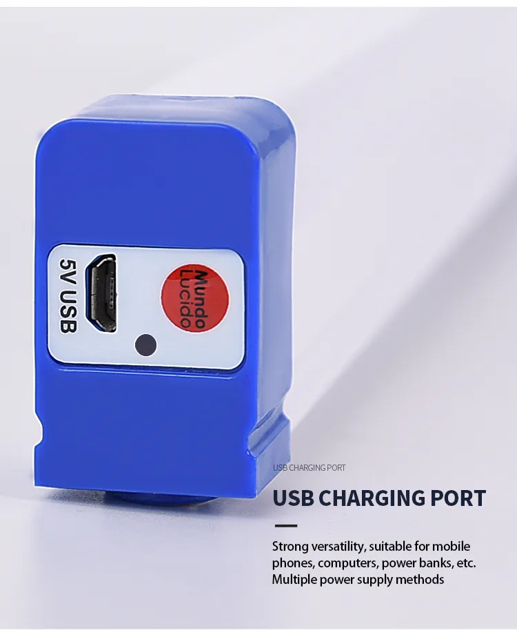 Lanterna Tubular LED Portátil de Emergência com Carga USB T5 T8 60W 40W