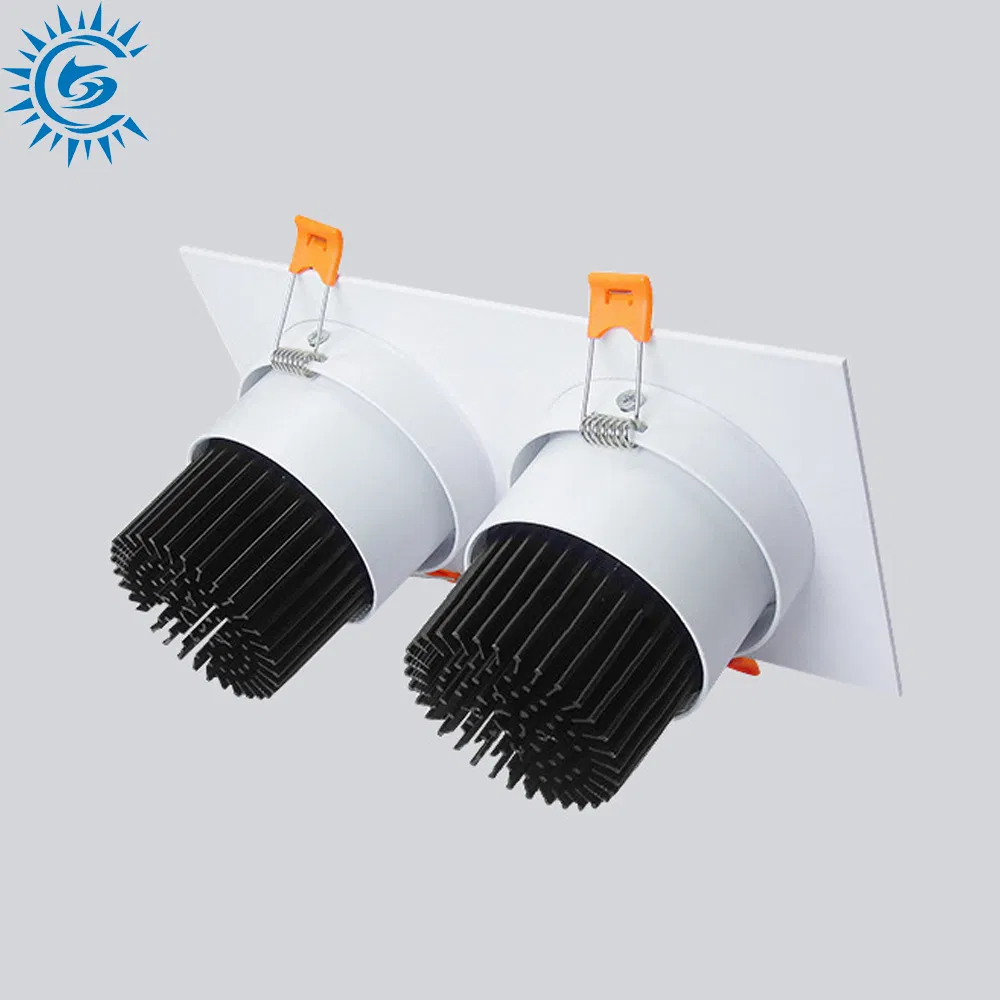 3W 5W 7W 10W 12W 15W 18W 25W 30W IP65 Holofotes LED COB de Cabeça Dupla em Forma de Quadrado para Teto Recessado