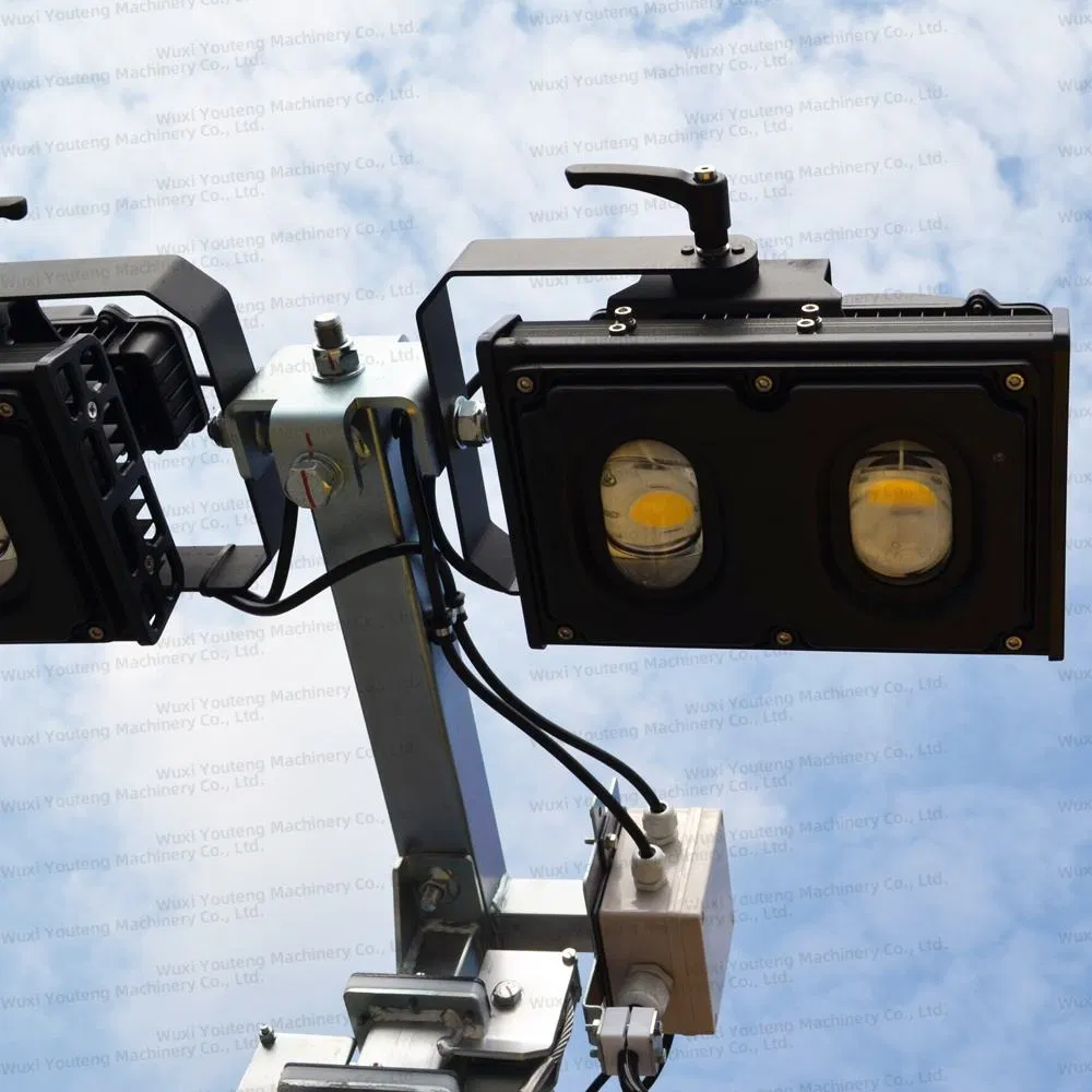 Torres de Luz de Mastros Portáteis a Diesel LED para Exterior Atlas Copco Hilight V4+
