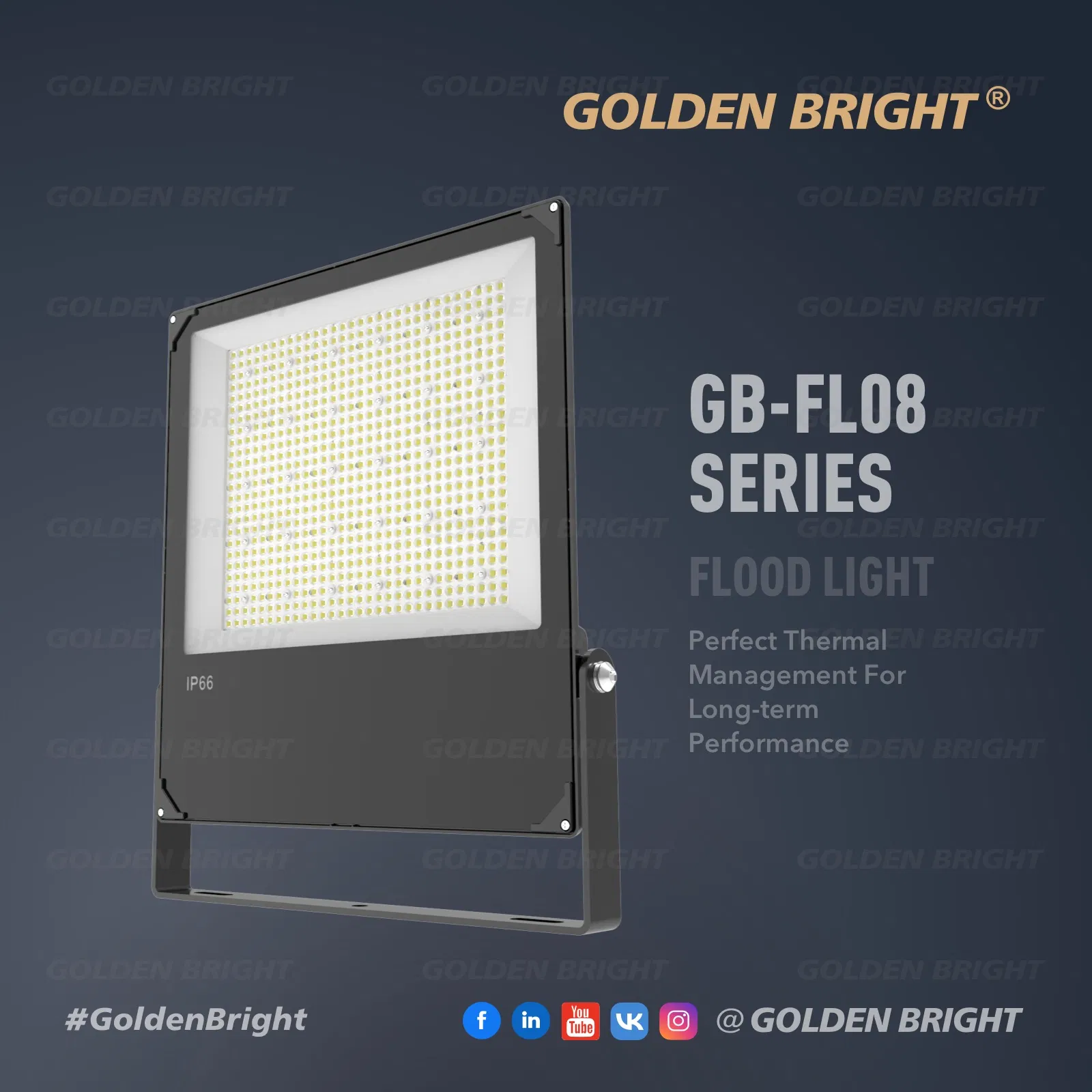 GB-FL08 Luz de Inundação LED com Timer Inteligente para Exterior, Iluminação de Jardim, Villa e Pátio