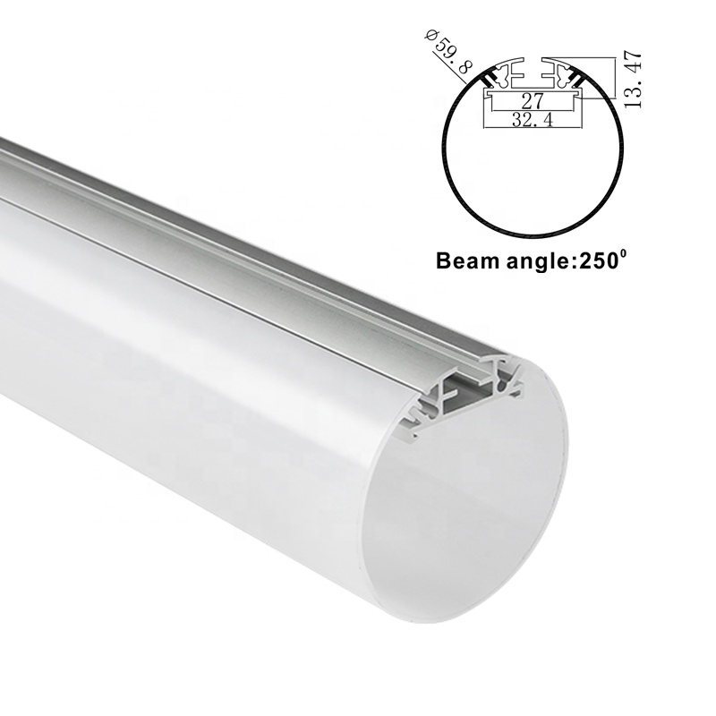 Luminária linear LED de alumínio extrudado em forma redonda de alta potência comercial
